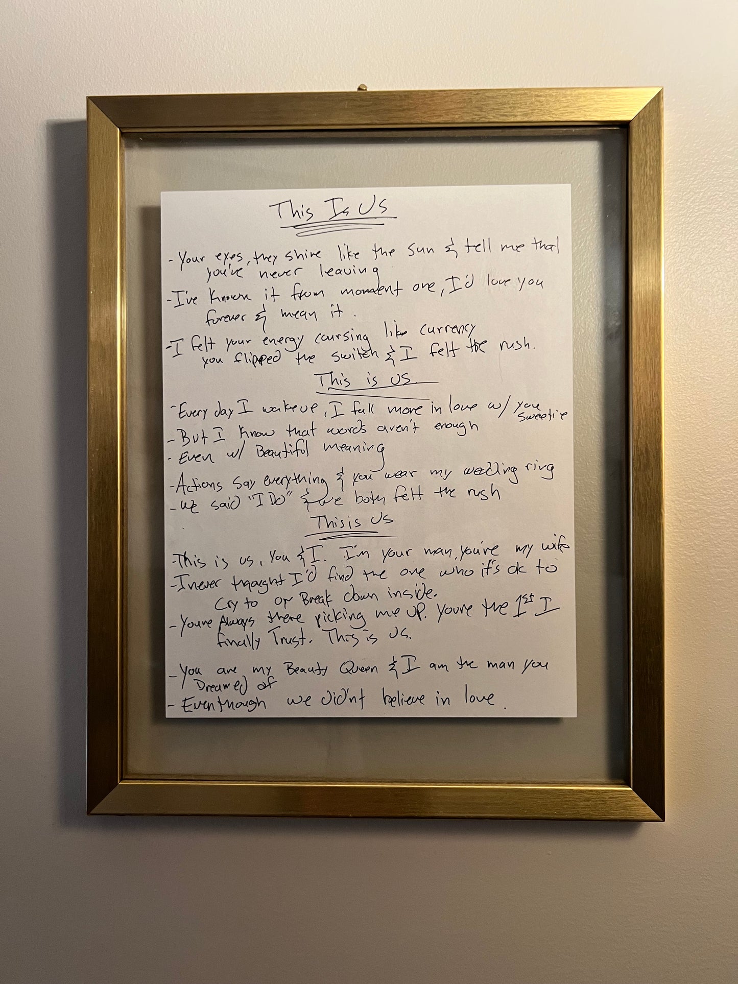 Handwritten Lyrics