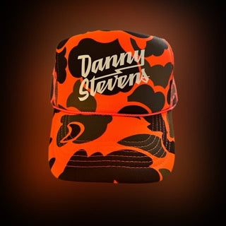 Hunter Orange Camo- Logo Trucker Hat